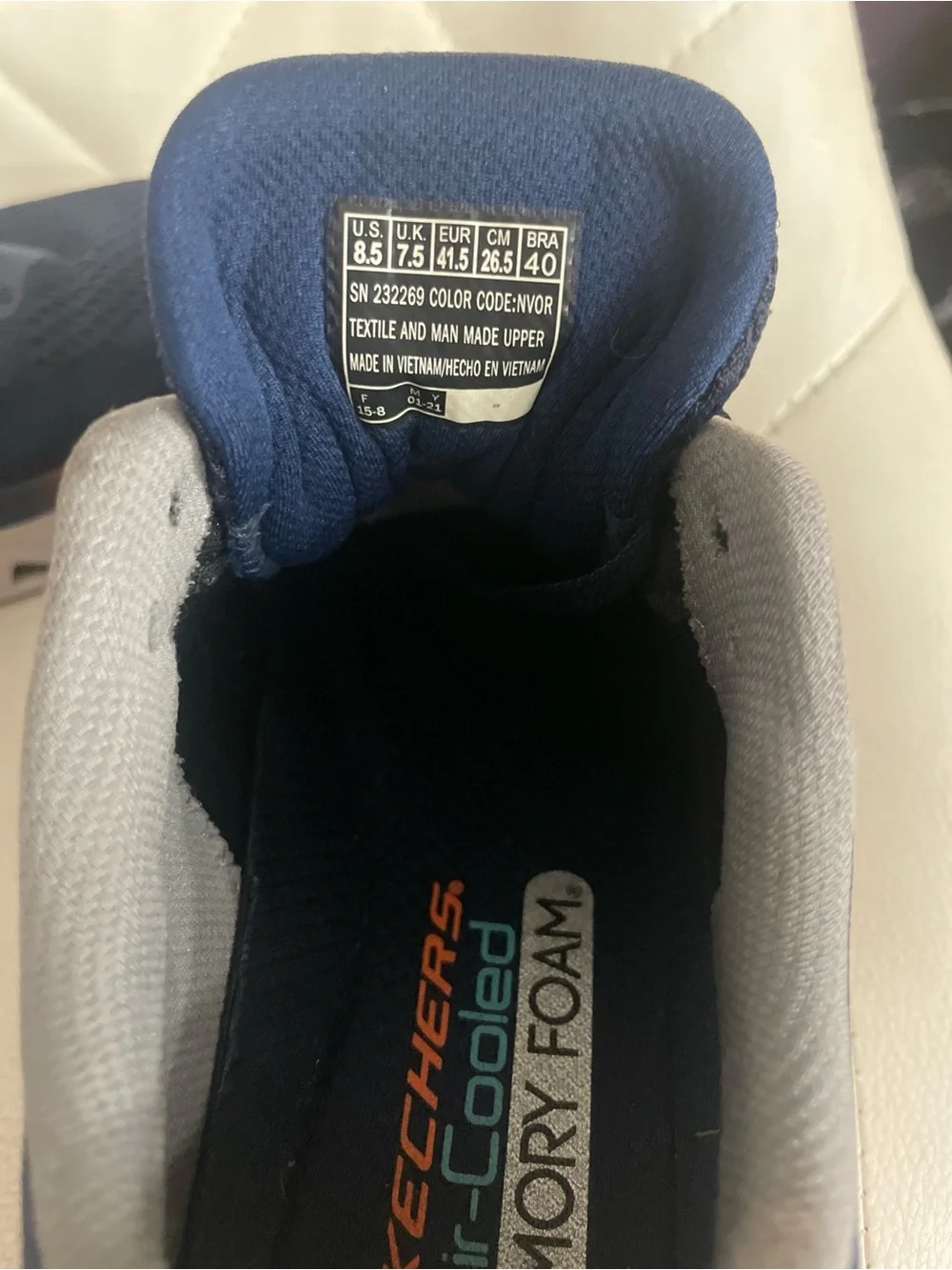 Skechers Women's Navy Athletic Sneakers with Coral Accent